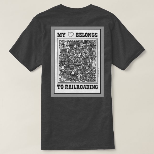 Me encantan los trenes camiseta (Reverso del diseño)