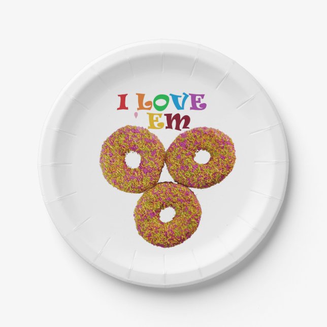 Me encantan !  plato de papel (Anverso)