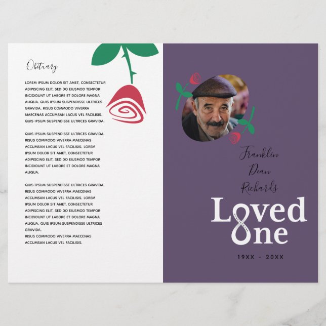 Me encantó el programa de servicios conmemorativos (Frente)