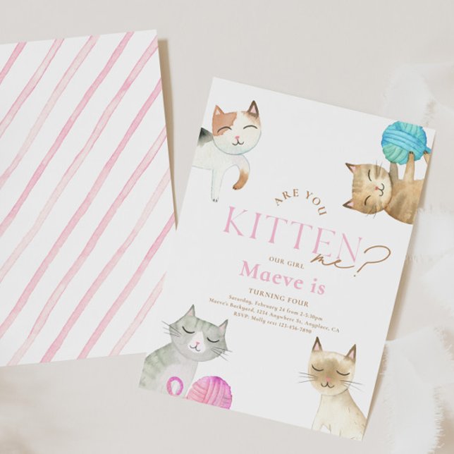 ¿Me Estás Gatito? Invitación a cumpleaños de gato (Subido por el creador)