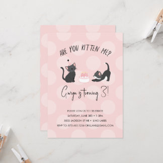 ¿Me Estás Gatito? Invitación de cumpleaños