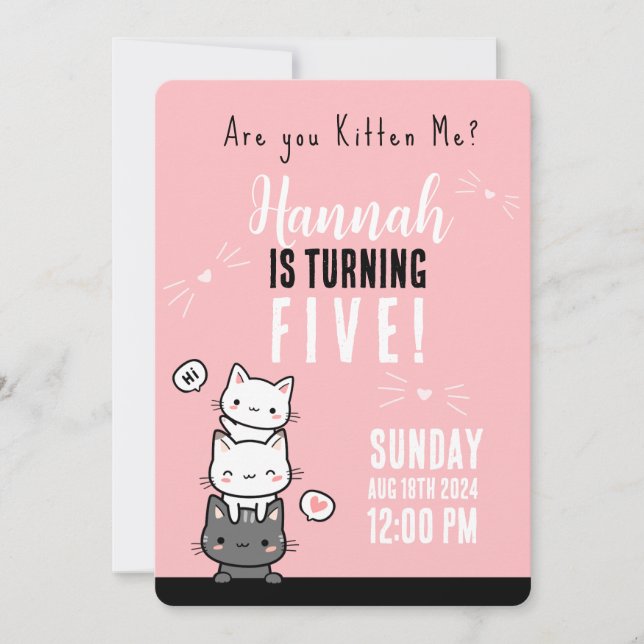 "¿Me Estás Gatito?" Personalizado de invitación po (Anverso)