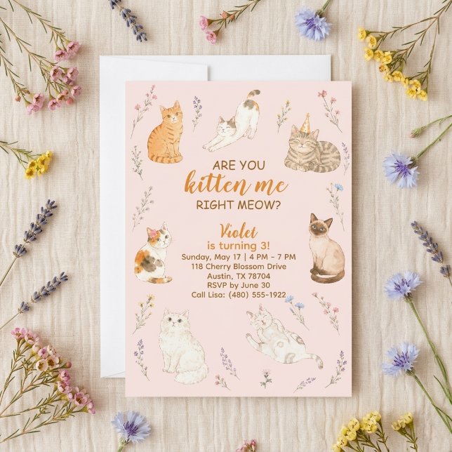 ¿Me estás tomando el pelo? Invitación rosa de flor (Subido por el creador)