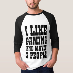 Me gusta el juego y quizás 3 personas camiseta