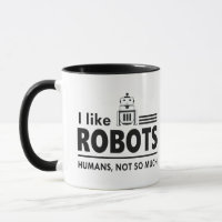 Me Gusta La Copa De Café Robots, Gracioso Robot Mu