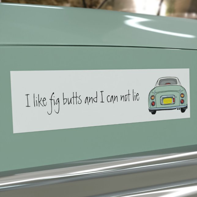 Me gusta la pegatina del parachoques verde del coc (Do you like Emerald Green Figaro cars & can not lie? This is the car bumper sticker just for you)