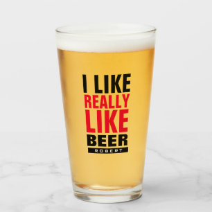 Me gusta mucho la cerveza tipografía divertida per