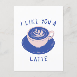 Me Gusta una tarjeta de café de latte