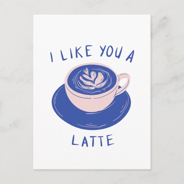 Me Gusta una tarjeta de café de latte (Anverso)