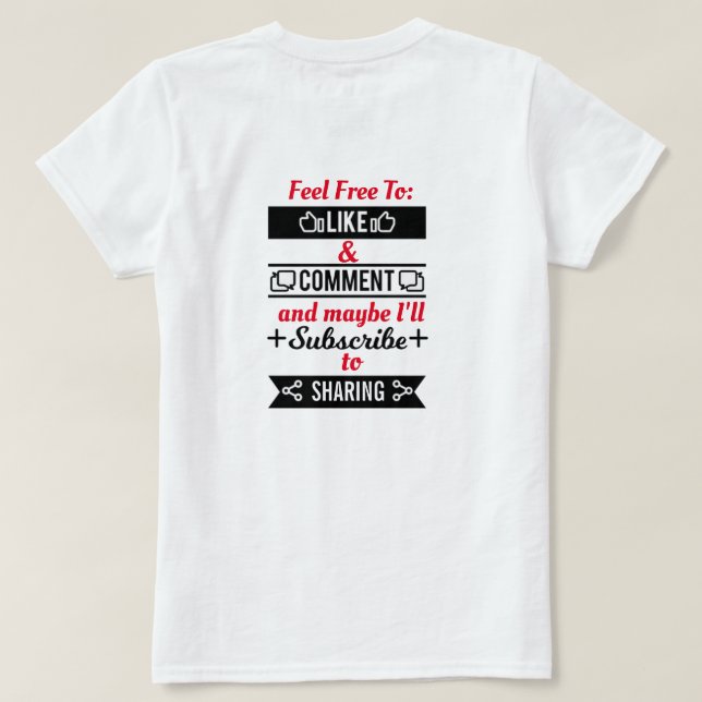 Me gusta y comparte camiseta (Reverso del diseño)