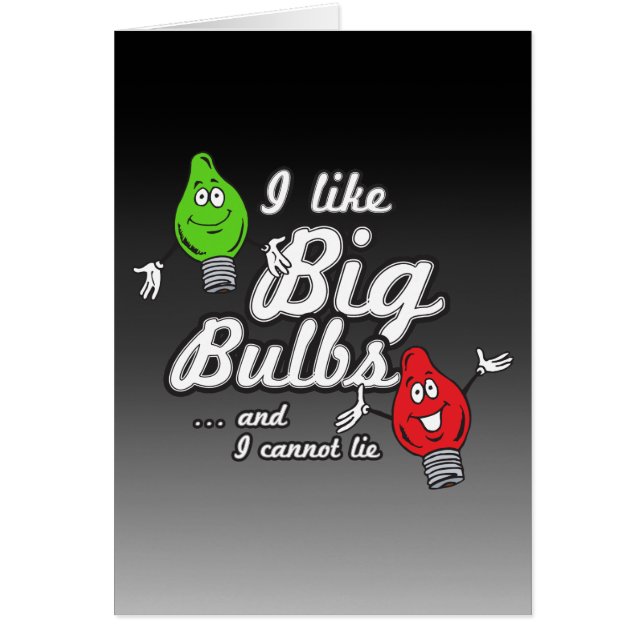 Me gustan las bombillas grandes y no puedo mentir (Frente)