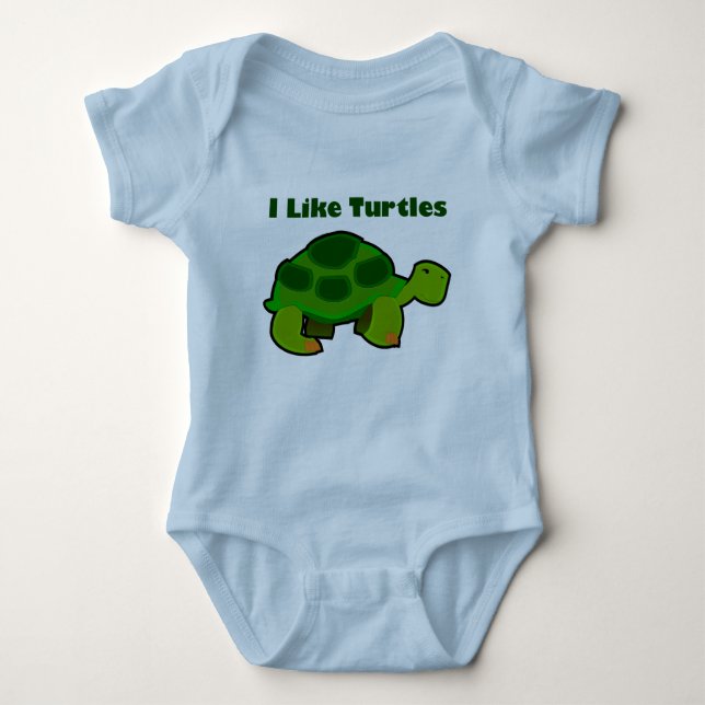 Me Gustan Las Tortugas - Bebé Jersey Bodysuit (Anverso)