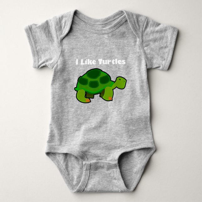 Me Gustan Las Tortugas - Bebé Jersey Bodysuit (Anverso)