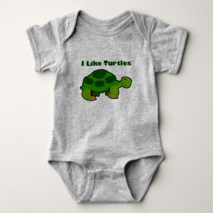 Me Gustan Las Tortugas - Bebé Jersey Bodysuit