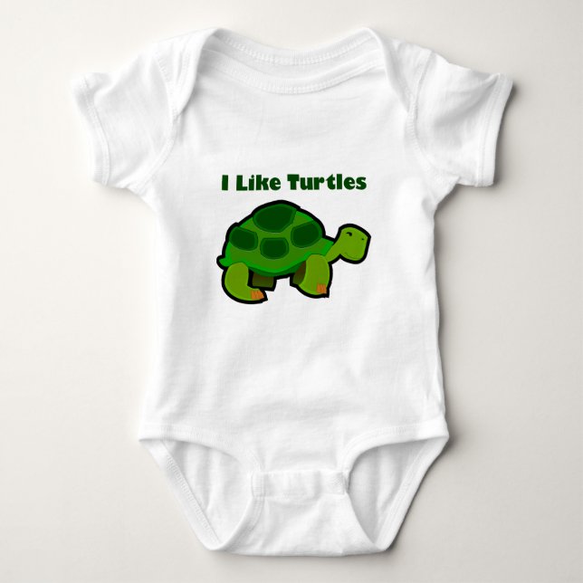 Me Gustan Las Tortugas - Bebé Jersey Bodysuit (Anverso)