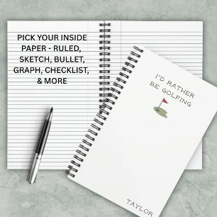 Me gustaría estar jugando golf Cuaderno moderno y