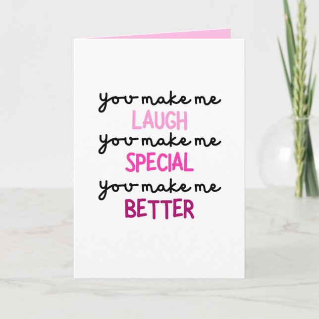 Me haces reír, tarjeta de aniversario (Anverso)