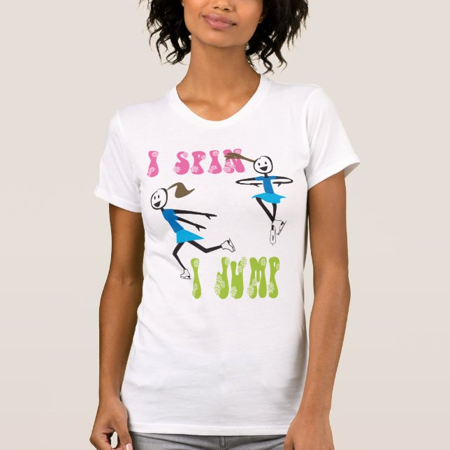me hago girar salto la camiseta del patinaje de (Anverso)