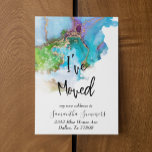 Me he mudado Invitación Gold Watercolor<br><div class="desc">Este diseño se creó a través del arte digital. Puede ser personalizado en el área de proporcionar o personalizar eligiendo la opción de pulsar para personalizar y cambiando el nombre, las iniciales o las palabras. También puede cambiar el color y estilo del texto o eliminar el texto para un diseño...</div>
