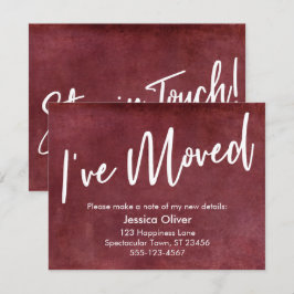 "Me he mudado" tipografía Invitación roja gruesa