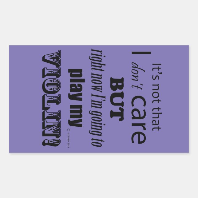 Me Importa El Pegatina Rectangular Del Violín (Anverso)