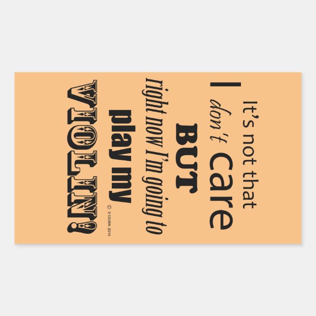 Me Importa El Pegatina Rectangular Del Violín (Anverso)