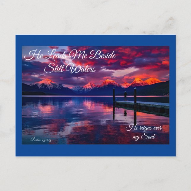 Me Lleva Junto A Aguas Todavía Púrpura Postales (Anverso)