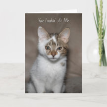 Me miras la tarjeta de felicitación