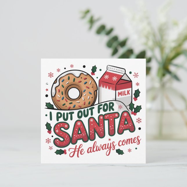 Me Ofrecí a Santa Fiesta Divertida de Navidad  (Anverso de pie)