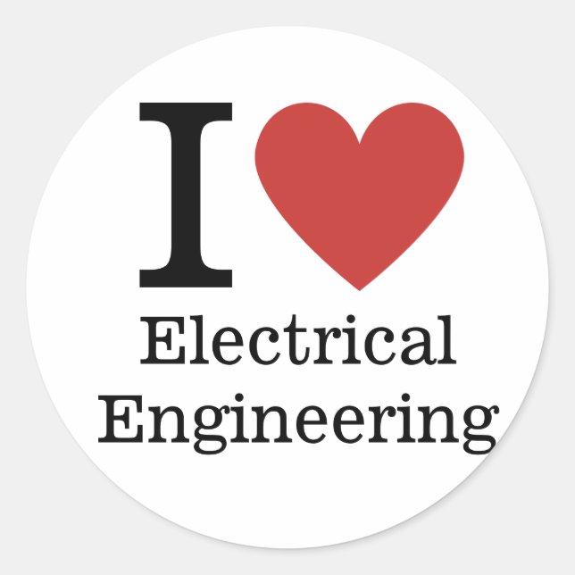 Me ❤️ PEGATINA de Ingeniería Eléctrica (Anverso)