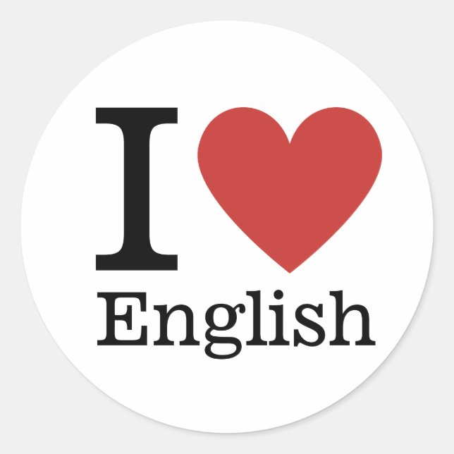 Me ❤️ PEGATINA inglés (Anverso)