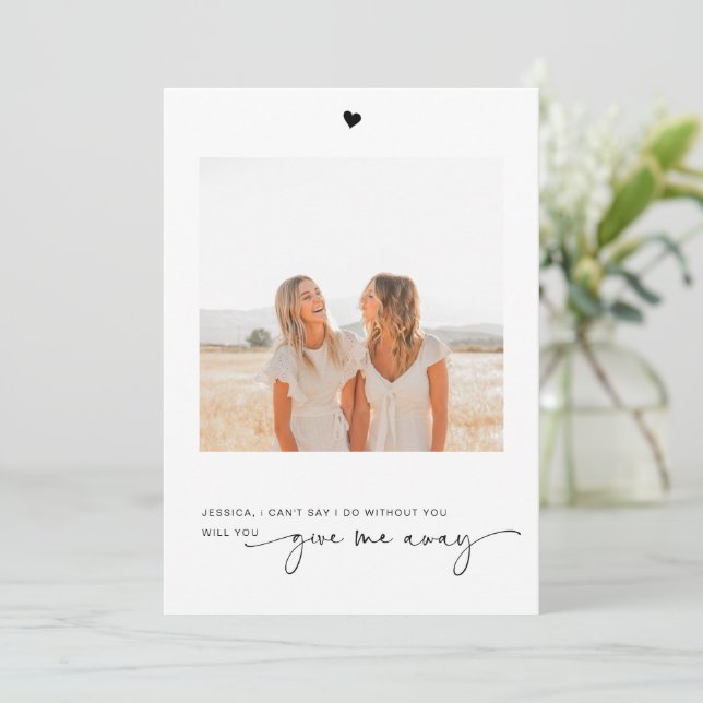 ¿Me quitará la tarjeta de propuesta de foto? (Anverso de pie)