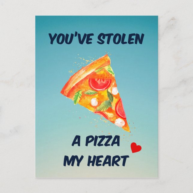 Me robaste una pizza. | Tarjeta de felicitación (Anverso)