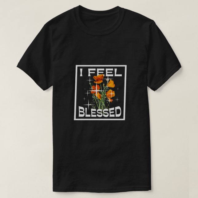Me Siento Bendecida Camiseta Básica Oscura (Diseño del anverso)