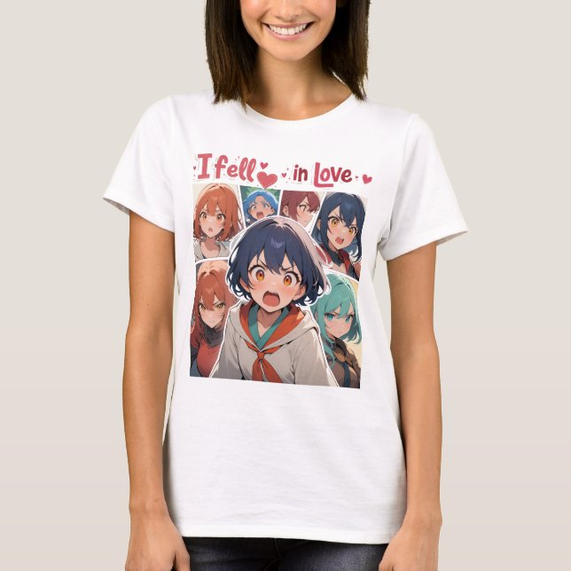 me siento enamorado de la camiseta de anime (Anverso)
