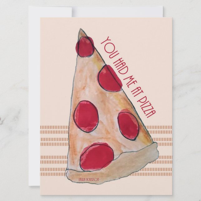 me tenías con la tarjeta de la pizza (Anverso)