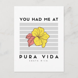 Me tuve en la tarjeta postal Pura Vida Costa Rica 