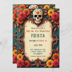 💀 🎉 me Verde azulado la invitación de la fiesta 