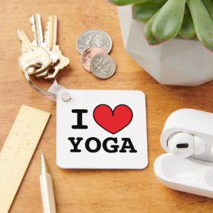 Me ❤ YOGA llavero personalizado regalo con corazón