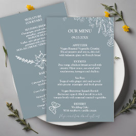 Meadow Flowers Blue Gray Boda Budget Menu