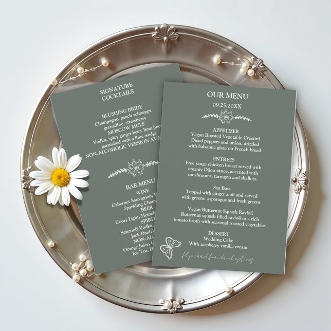 Meadow Flowers Menú Sirocco Green Boda (Subido por el creador)