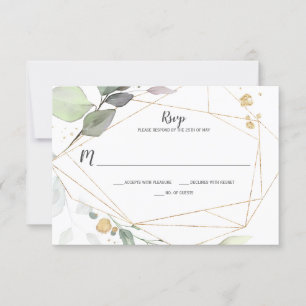Meadow Green y Gold Leyes Geométricas RSVP
