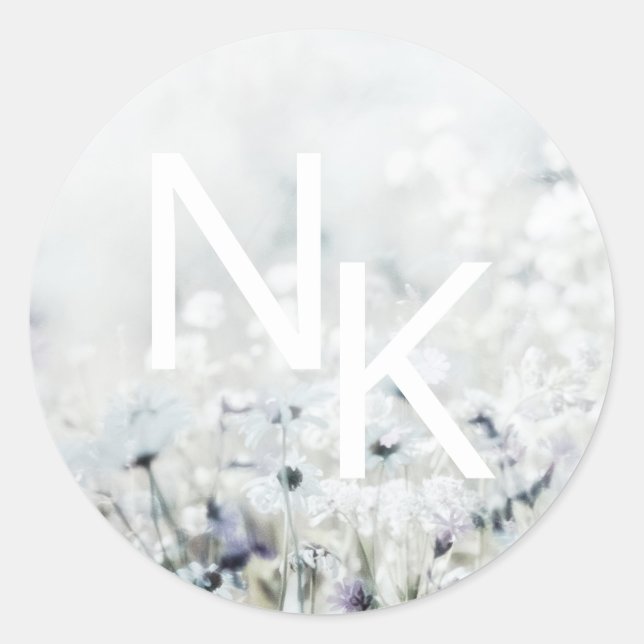 Meadow Song se desvanece Pegatina Boda monogramado (Anverso)