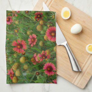 Meadow Wildflowers Kitchen Toalla de Flores Rojas