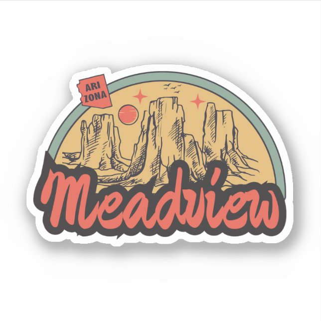 Meadview, Arizona Pegatina (Anverso)
