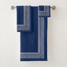 Meander griego - Llave griega - azul y beige