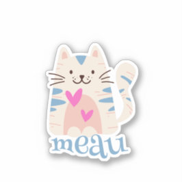 Meau I Love Cats Pegatina