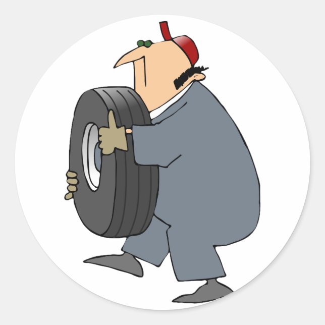 Mecánica Que Lleva Pegatinas De Neumáticos (Anverso)