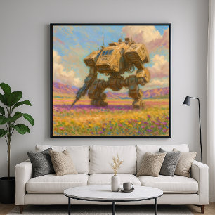 Mech en la pradera - Arte estilo pintura pastel