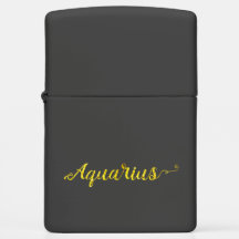 Aclarador de Zippo con letras de oro Aquarius